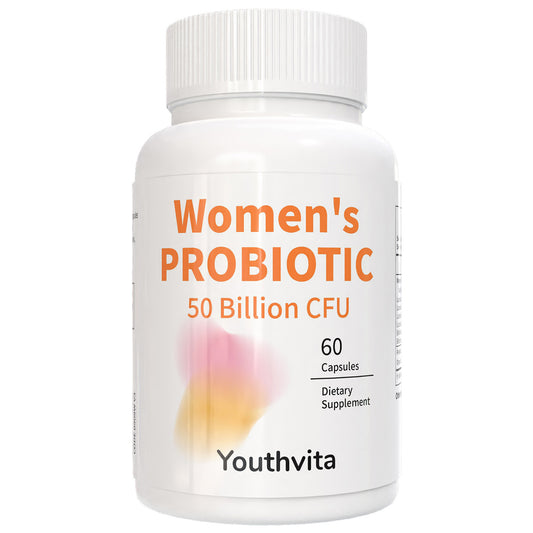 Youthvita Probiotics for Women 50 Billion CFU with Prebiotics & Cranberry Extract,PH Balance, Digestive, UT, & Feminine Health,60 Capsules